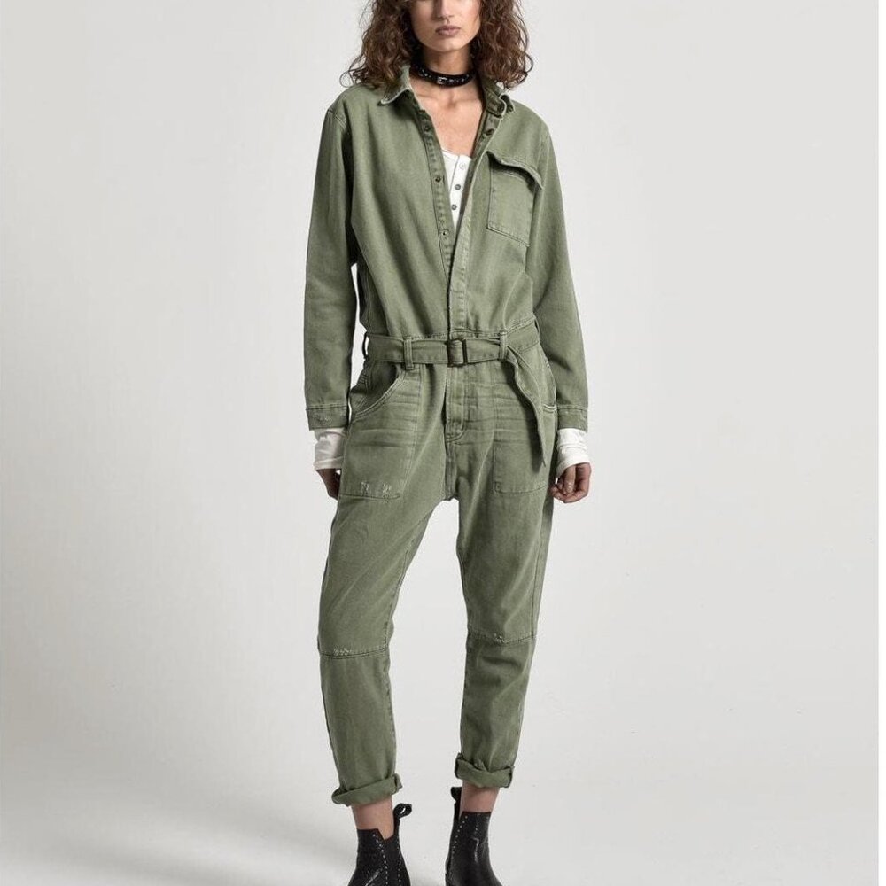 One Teaspoon Olive Jumpsuit with belt-XS